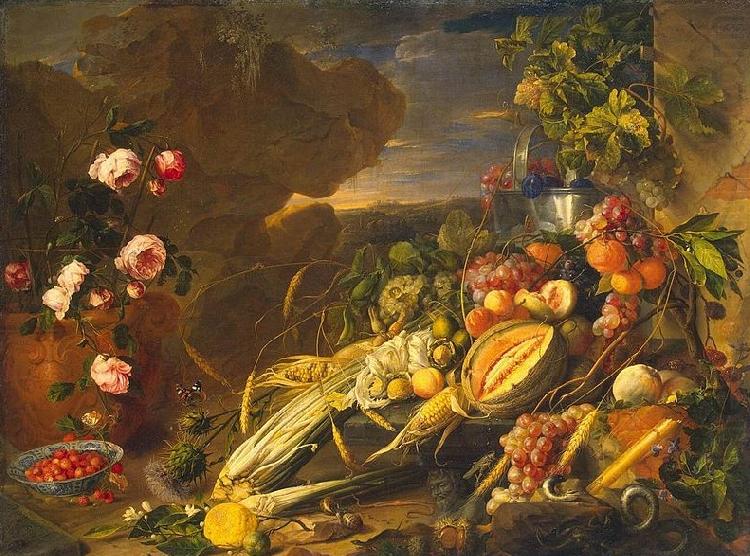 Jan Davidsz. de Heem Fruit and a Vase of Flowers china oil painting image